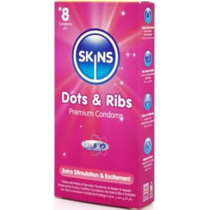 SKINS – DOTS & RIBS PREMIUM PRESERVATIVOS PACOTE 8