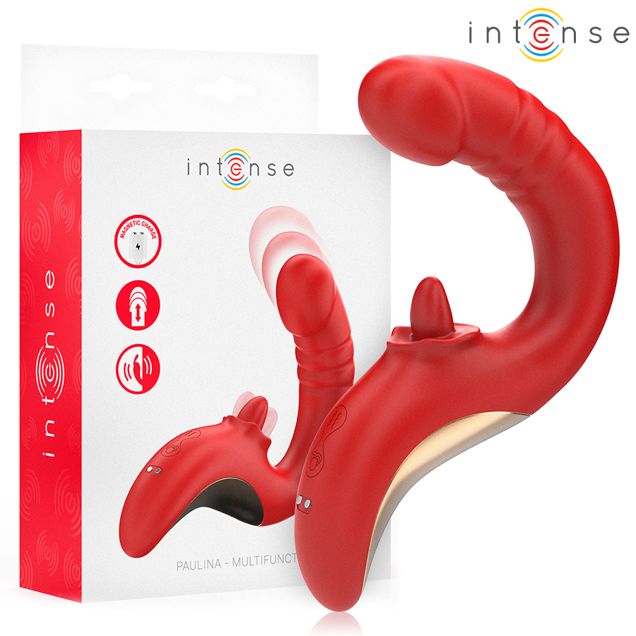Mercadox INTENSE - VIBRADOR E ESTIMULADOR PAULINA EM FORMATO U VERMELHO