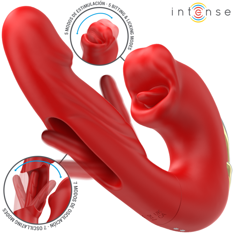 INTENSE - NATHY VIBRADOR DUPLO COM BOCA ESTIMULANTE MULTIFUNÇÕES VERMELHO - Image 2
