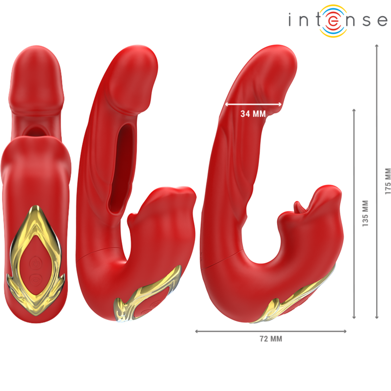 INTENSE - NATHY VIBRADOR DUPLO COM BOCA ESTIMULANTE MULTIFUNÇÕES VERMELHO - Image 3