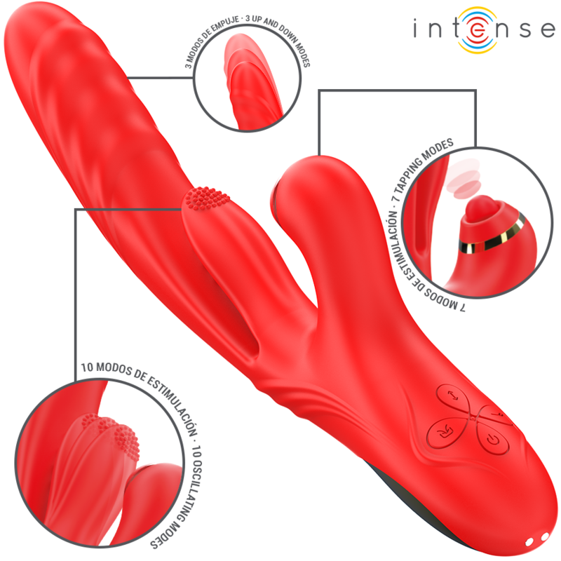 INTENSE - ROSALIA VIBRADOR MULTIFUNCIONAL 3 EM 1 VERMELHO - Image 2