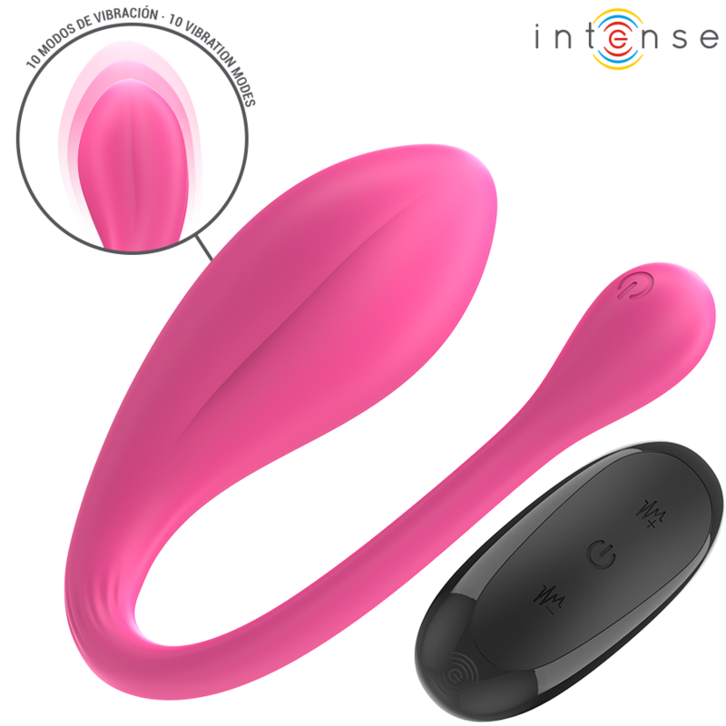 INTENSE - VIBRADOR JANICE U DUPLA ESTIMULAÇÃO 10 VIBRAÇÕES ROSA CONTROLE REMOTO - Image 2