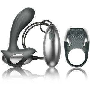CLIMAXIMUM – KIT EXCITE ANEL PARA PÉNIS + MASSAGEADOR DE PRÓSTATA COM FIO
