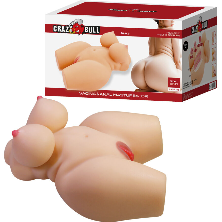 Mercadox CRAZY BULL - GRACE TRONCO FEMININO REALISTA VAGINA E ANAL 7