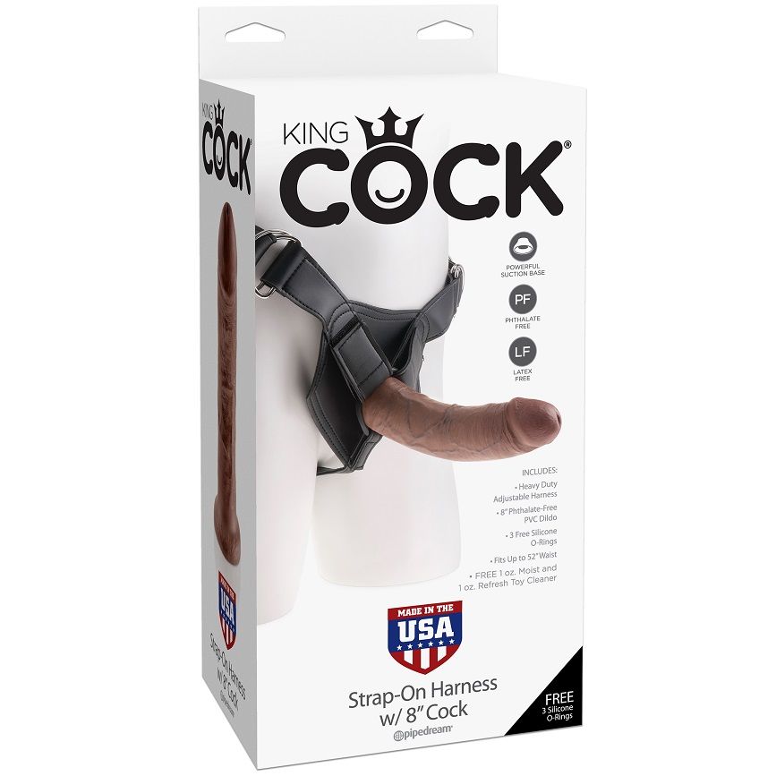 KING COCK - HARNESS COM PÊNIS MARROM REALISTA 20,3 CM - Image 3