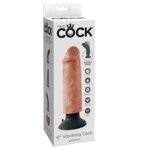 KING COCK – VIBRADOR DILDO 15.24 CM NATURAL