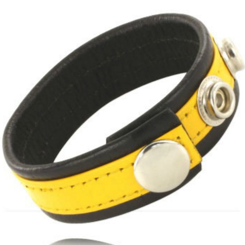 Mercadox LEATHER BODY - CINTA DE COURO AJUSTVEL PÊNIS AMARELO-PRETO