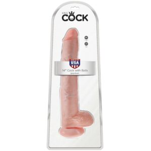 KING COCK – DILDO COM BOLAS 35.6 CM CARNE