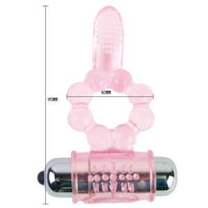 BAILE – ANEL DE SILICONE 10 RITMOS DE LÍNGUA COM VIBRAO ROSA