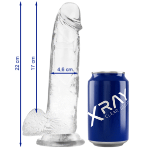 X RAY – DILDO TRANSPARENTE COM BOLAS 22 CM -O- 4.6 CM