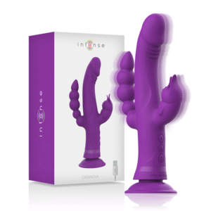 INTENSE – VIBRADOR DE SILICONE CASANOVA COELHO TRIPLO MOTOR ROXO