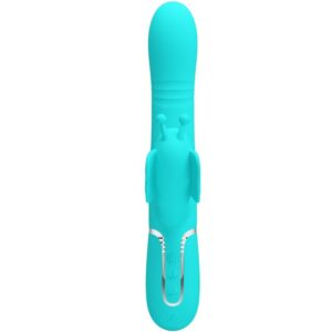 PRETTY LOVE – VIBRADOR COELHO MULTIFUNÇÕES 4 EM 1 BUTTERFLY AQUA VERDE