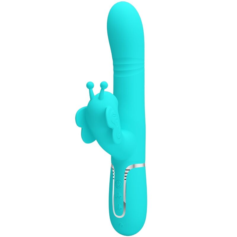 Mercadox PRETTY LOVE - VIBRADOR COELHO MULTIFUNÇÕES 4 EM 1 BUTTERFLY AQUA VERDE