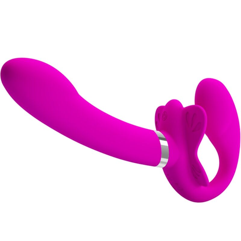 Mercadox PRETTY LOVE - VIBRADOR VALERIE DOUBLE STRAP-ON 12 VIBRAÇÕES ROXO