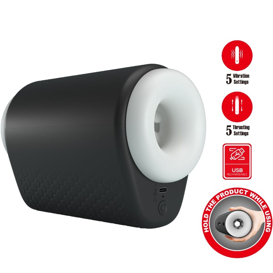 Mercadox PRETTY LOVE - DJ GIRL MASTURBADOR MASCULINO COM VIBRAÇÃO 5 CONFIGURAÇÕES NEGRO
