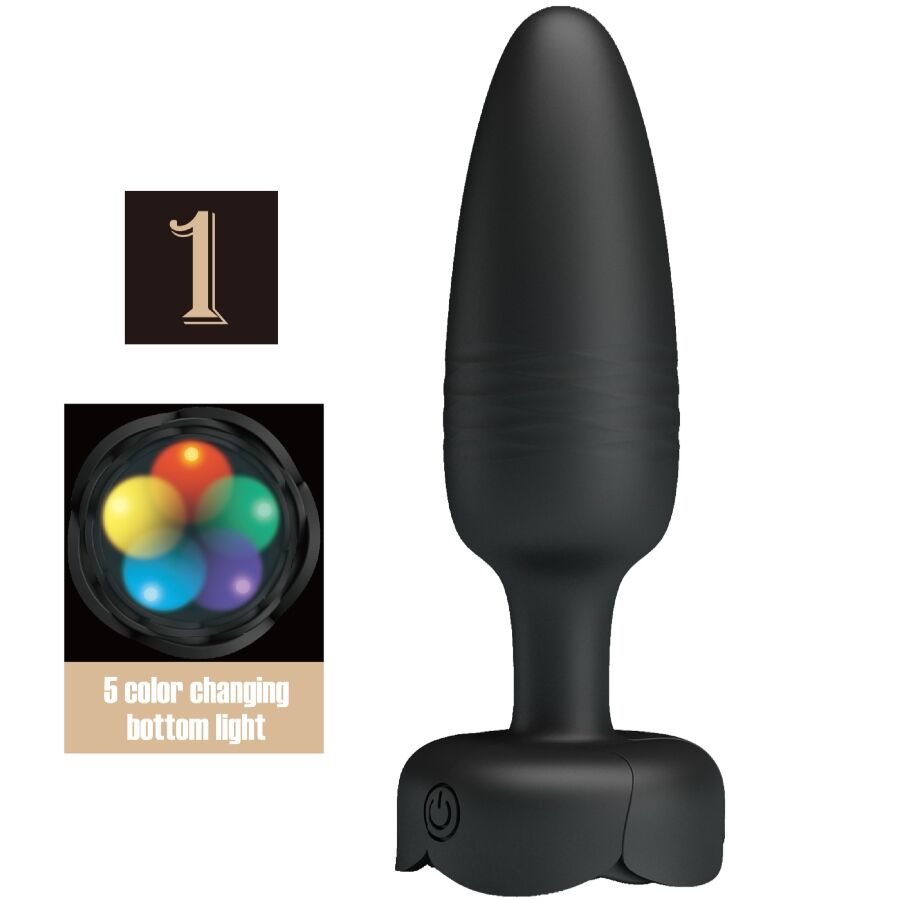 Mercadox PRETTY LOVE - TARION ANAL PLUG COM LUZ LED PRETO 12