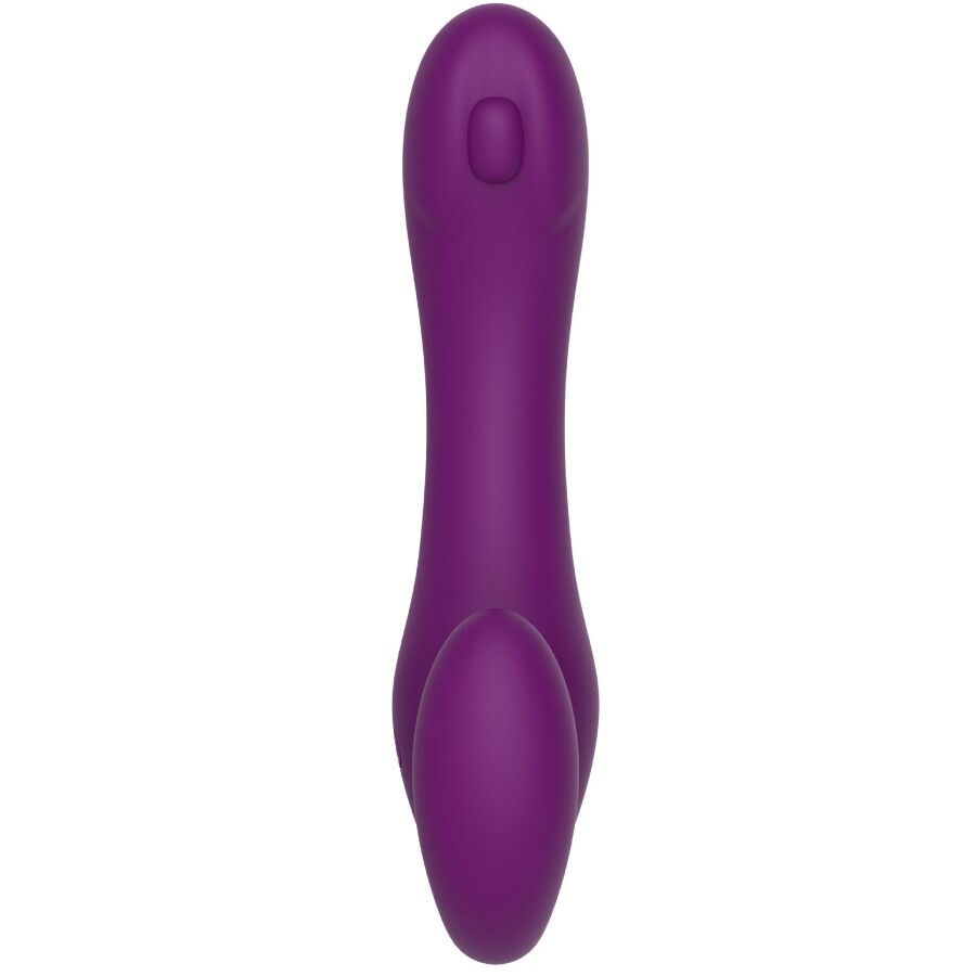 XOCOON - VIBRADOR STRAP-ON 2 EM 1 SEM ALÇAS COM CONTROLE REMOTO ROXO - Image 3