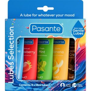 PASANTE – PACK LUBRIFICANTES SABORES SORTIDOS 5 UNIDADES X 15 ML