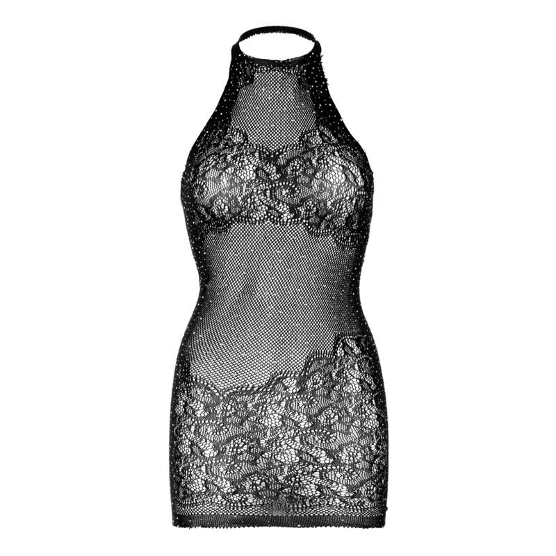 LEG AVENUE - MINI VESTIDO RHINESTONE HALTER TAMANHO ÚNICO - PRETO - Image 2