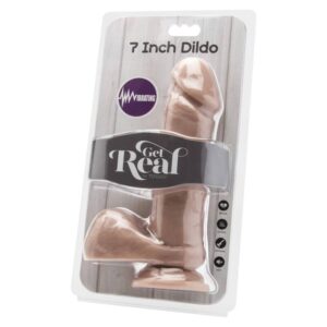 GET REAL – DILDO 18 CM COM BOLAS VIBRADOR PELE