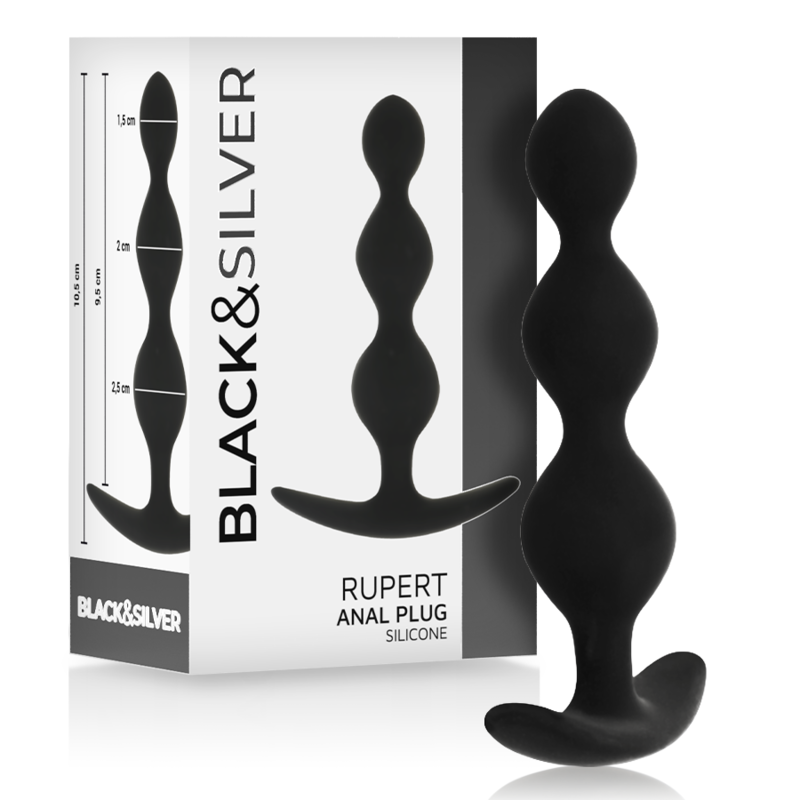 Mercadox BLACK&SILVER - CORRENTE DE BOLA ANAL RUPERT 10 CM