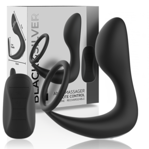 BLACK&SILVER – MASSAGER ANAL COM CONTROLE REMOTO SILICONE RECARREGVEL PRETO