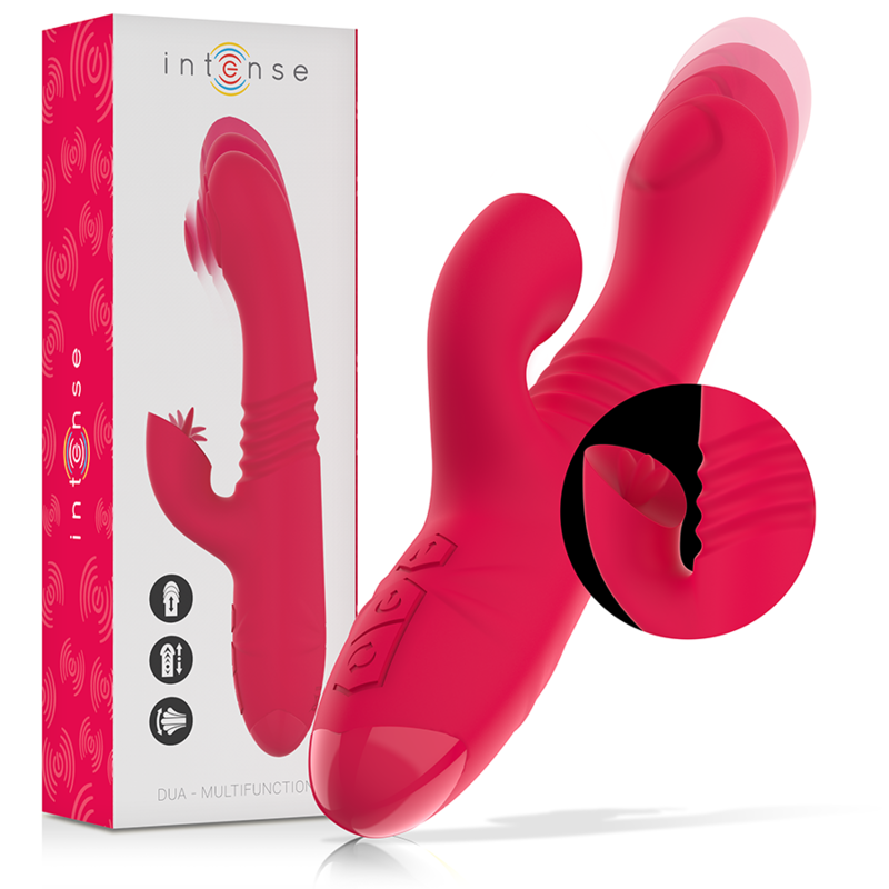 Mercadox INTENSE - VIBRADOR UP & DOWN RECARREGVEL DUA MULTIFUNO COM LÍNGUA VERMELHA