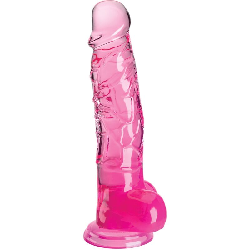 Mercadox KING COCK - CLEAR PÊNIS REALÍSTICO COM BOLAS 16.5 CM ROSA