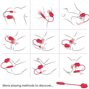 ARMONY – 3 EM 1 ROSA, ESTIMULADOR, SUCÇÃO E SUBIDA E DESCIDA COM CAUDA VERMELHA