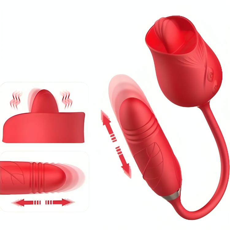 Mercadox ARMONY - VIBRADOR DE FLOR DELIGHT E IMPULSO COM LÍNGUA VERMELHA