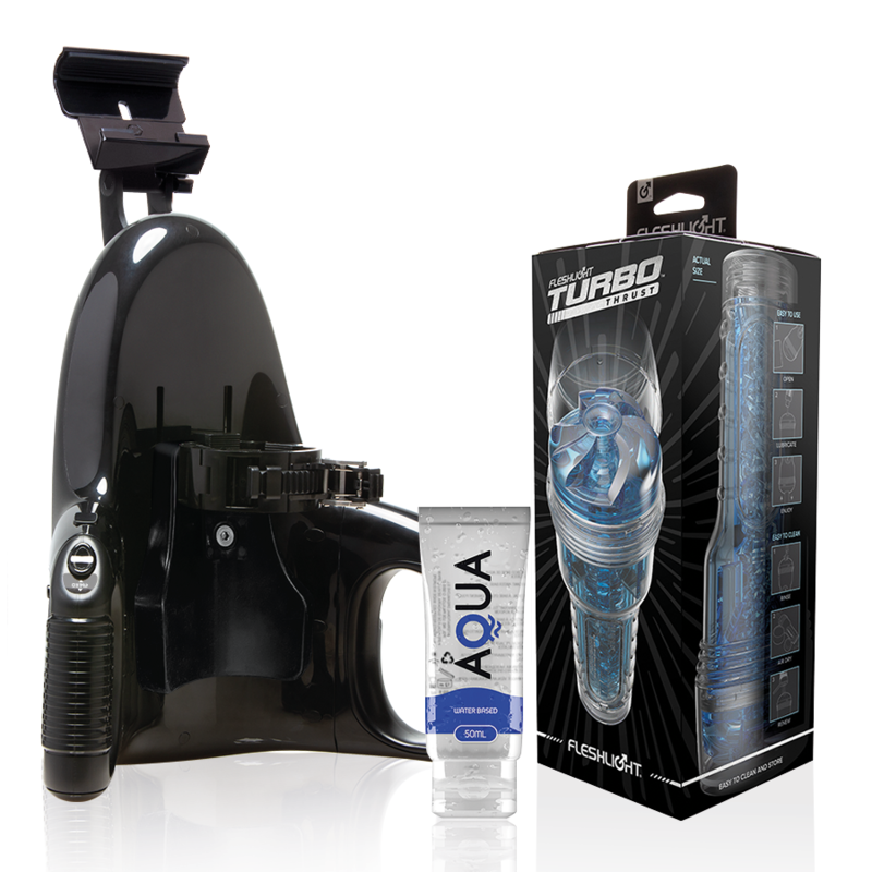 Mercadox FLESHLIGHT - TURBO THRUST BLUE ICE + LANÇAMENTO UNIVERSAL + LUBRIFICANTE DE QUALIDADE AQUA 50 ML