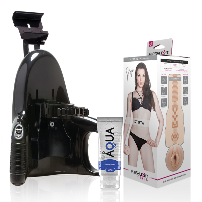 Mercadox FLESHLIGHT - VAGINA STOYA DESTROYA + LANÇAMENTO UNIVERSAL + LUBRIFICANTE AQUA QUALITY 50 ML