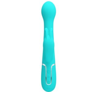 PRETTY LOVE – VIBRADOR COELHO DEJON 3 EM 1 MULTIFUNO AQUA VERDE
