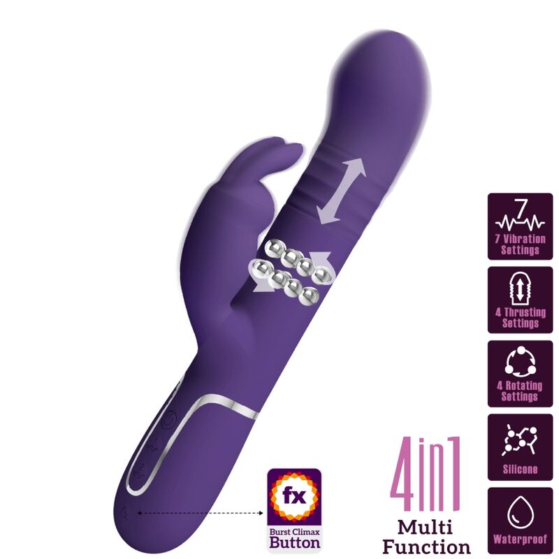 Mercadox PRETTY LOVE - COALE VIBRADOR  COELHO 4 EM 1 ROXO