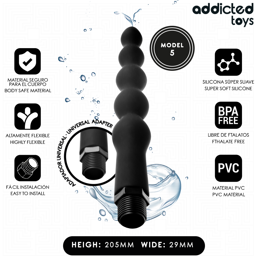 ADDICTED TOYS - LIMPADOR ANAL COM ADAPTADOR UNIVERSAL MODELO 5 - Image 2