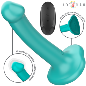 INTENSE – VIBRADOR KATIE COM VENTOSA 10 VIBRAÇÕES CONTROLE REMOTO AZUL