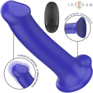 INTENSE – VIBRADOR VICTORIA COM VENTOSA 10 VIBRAÇÕES AZUL ESCURO CONTROLE REMOTO