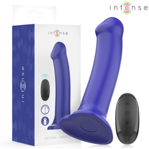 INTENSE – VIBRADOR VICTORIA COM VENTOSA 10 VIBRAÇÕES AZUL ESCURO CONTROLE REMOTO