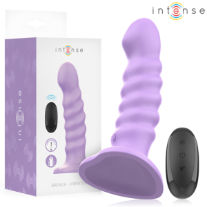 INTENSE – VIBRADOR BRENDA TAMANHO M DESIGN ESPIRAL 10 VIBRAÇÕES ROXO CONTROLE REMOTO