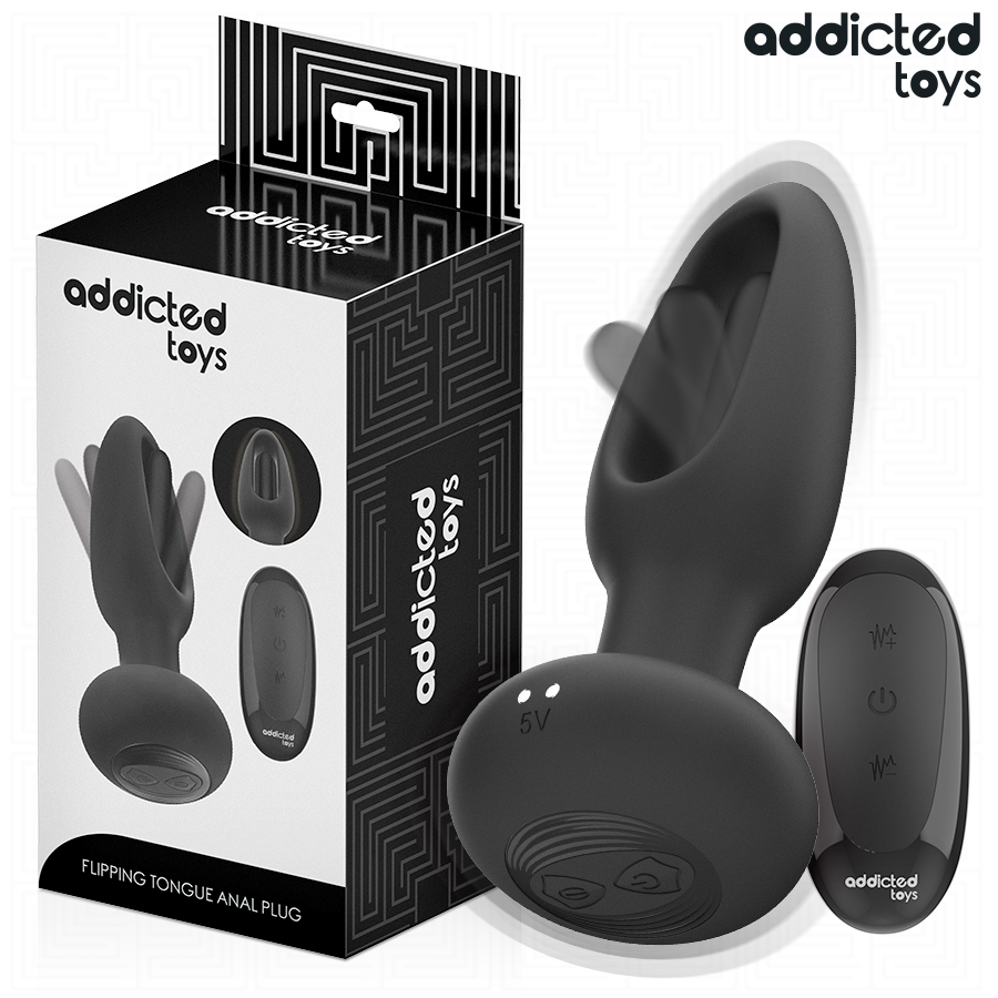Mercadox ADDICTED TOYS - PLUG ANAL COM LÍNGUA VIBRATÓRIA E CONTROLE REMOTO