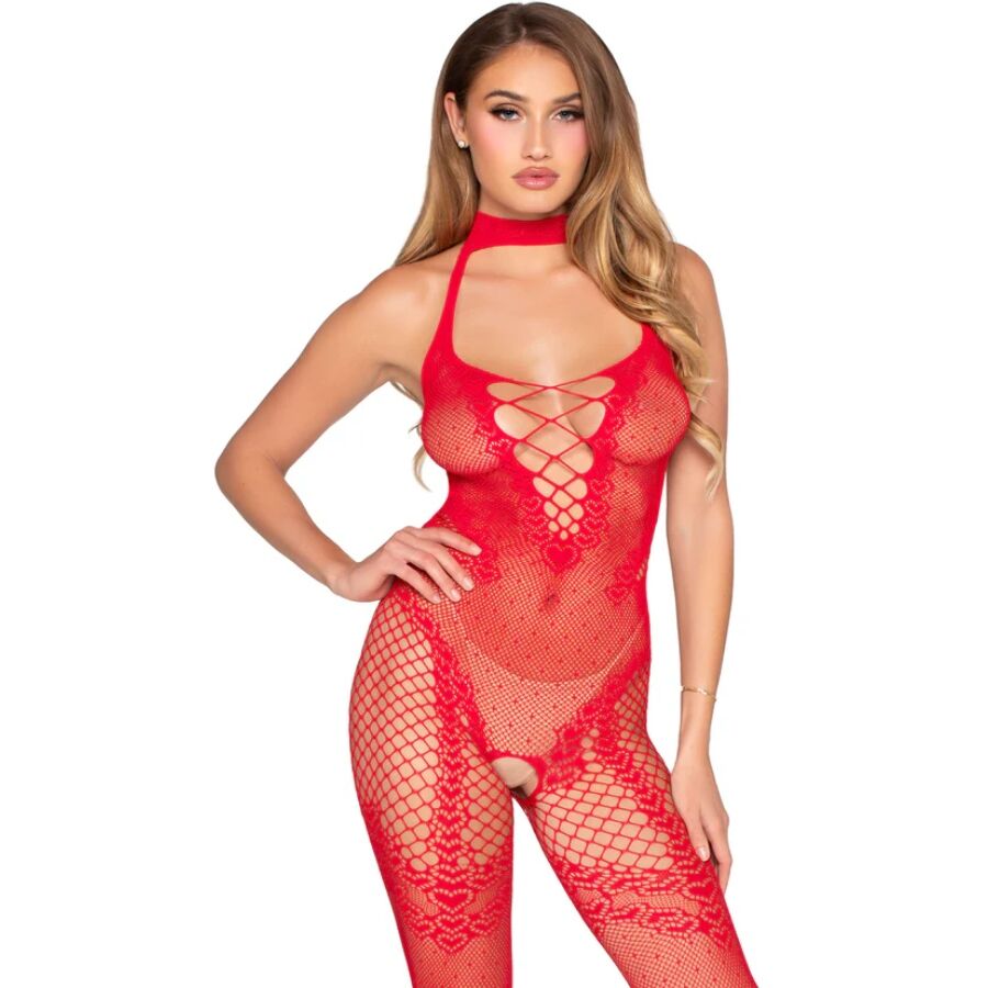 Mercadox LEG AVENUE - 89336 BODYSTOCKING SEM FUNDO VERMELHO - TAMANHO ÚNICO