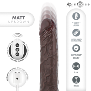 MR INTENSE – MATT REALISTA MULTIFUNCIONAL COM VIBRAÇÃO PARA CIMA E PARA BAIXO, CONTROLE REMOTO, 22 CM -O- 4 CM