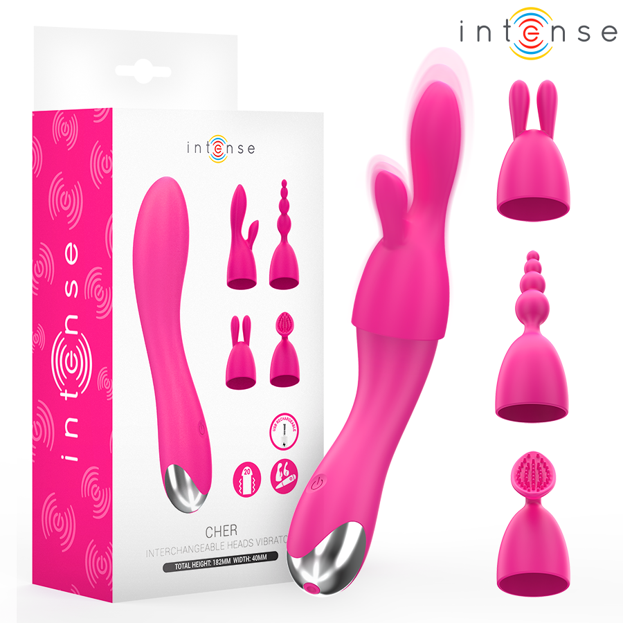 Mercadox INTENSE - VIBRADOR CHER COM 20 PADRÕES E CABEÇAS INTERCAMBIÁVEIS