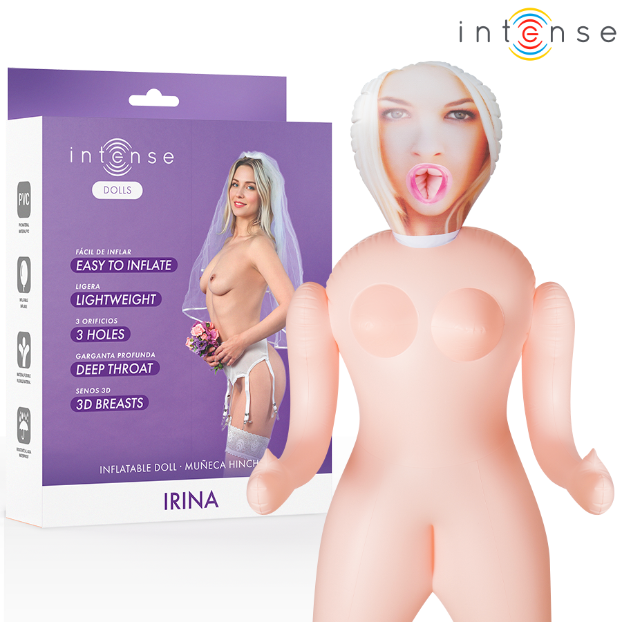 Mercadox INTENSE DOLLS - BONECA INFLÁVEL IRINA COM TRÊS ORIFÍCIOS