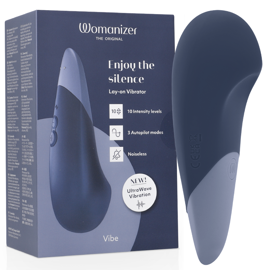 Mercadox WOMANIZER - VIBE VIBRADOR SILENCIOSO DE USO À DIRETA AZUL ESCURO