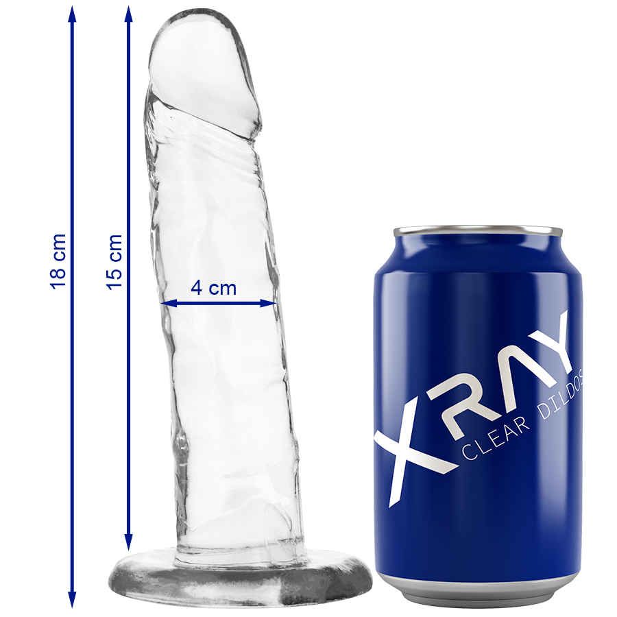 Mercadox X RAY - DILDO TRANSPARENTE 18 CM -O- 4 CM
