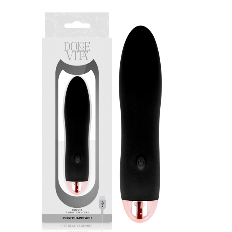 Mercadox DOLCE VITA - VIBRADOR RECARREGÁVEL QUATRO PRETO 7 VELOCIDADES