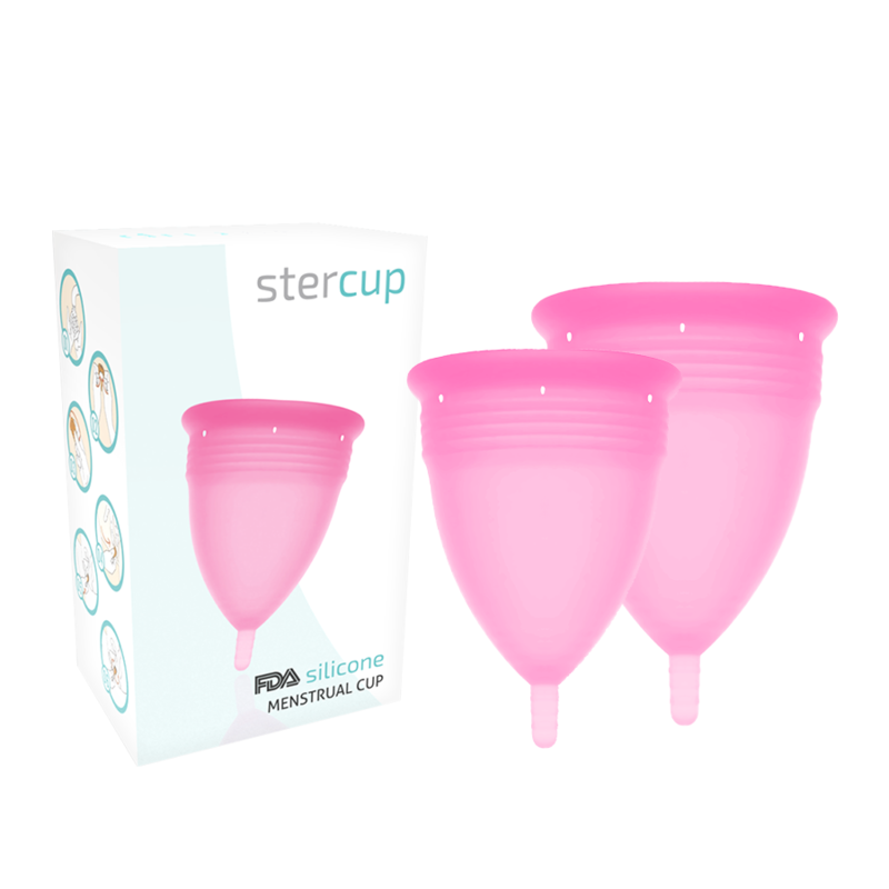 Mercadox STERCUP - PACOTE DE COPO MENSTRUAL DE SILICONE FDA TAMANHO S + L ROSA