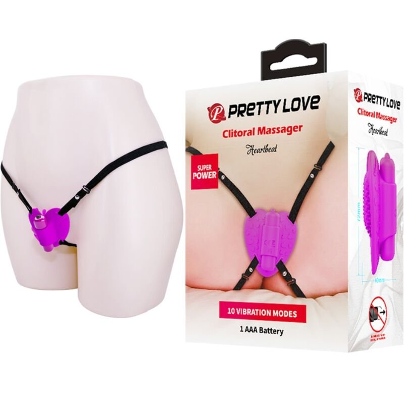 Mercadox PRETTY LOVE - HEARTBEAT CLITORIS MASSAGER 10 MODOS DE VIBRAO ROXO