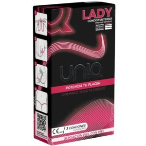 UNIQ – LADY CONDOM PRESERVATIVOS FEMININOS SEM LÁTEX COM CINTA LIGA 3 UNIDADES